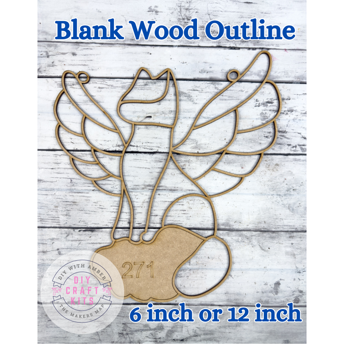 Style 271 Cat Angel Laser Cut Outline Frame Blank