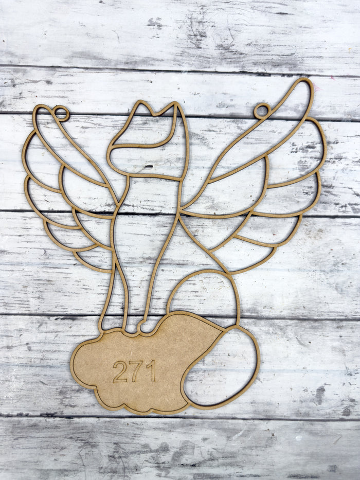 Style 271 Cat Angel Laser Cut Outline Frame Blank