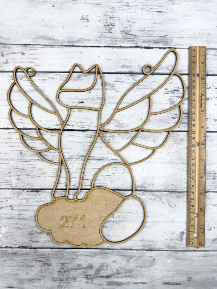 Style 271 Cat Angel Laser Cut Outline Frame Blank