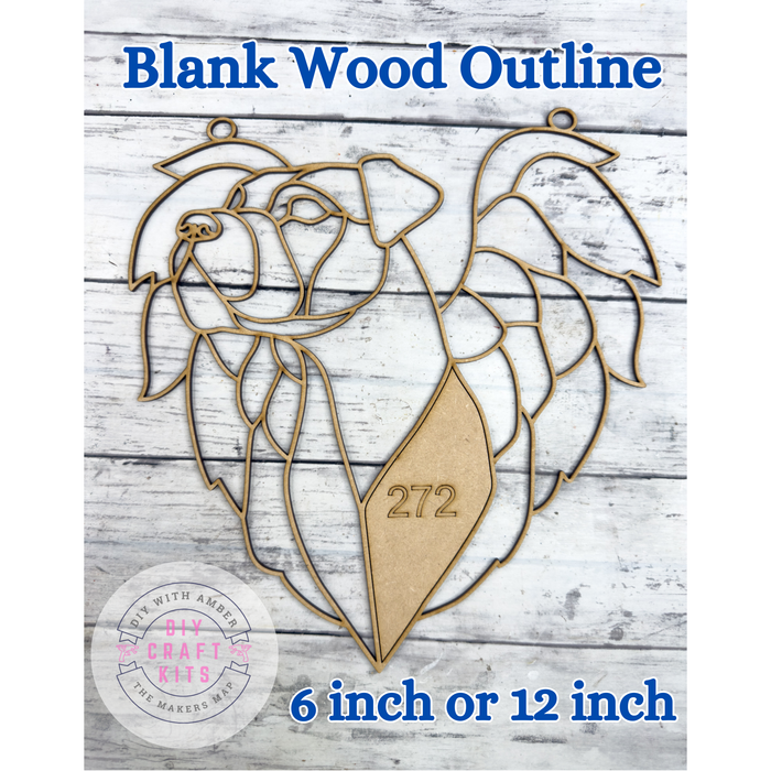 Style 272 Dog Angel Laser Cut Outline Frame Blank