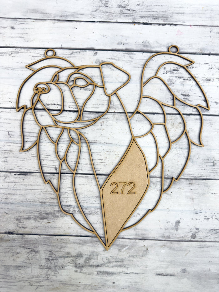 Style 272 Dog Angel Laser Cut Outline Frame Blank