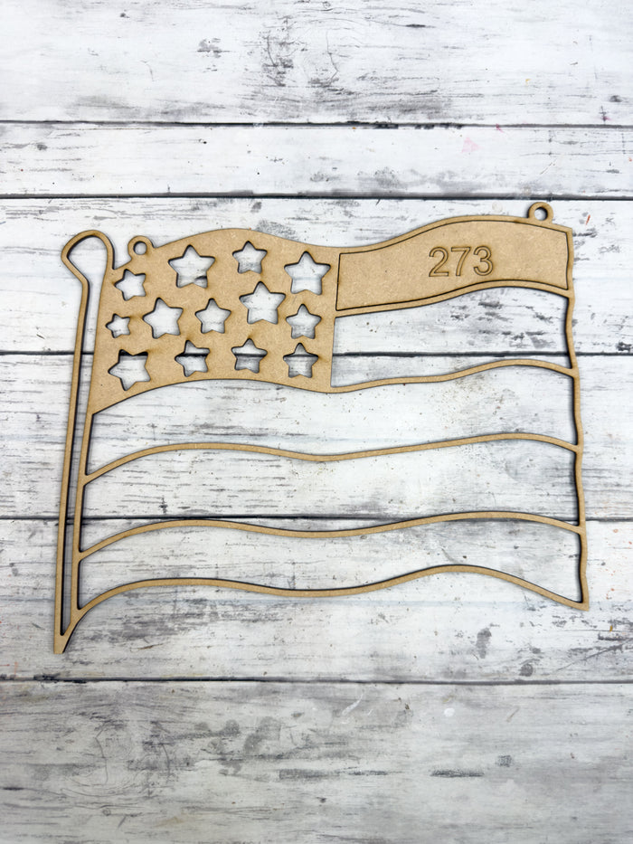 Style 273 American Flag Laser Cut Outline Frame Blank