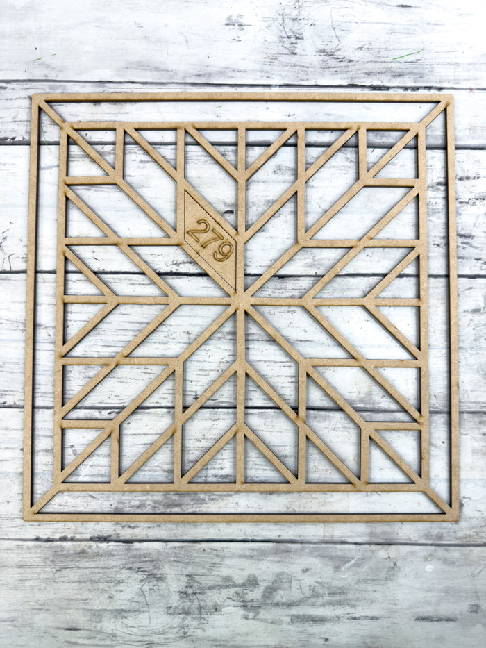Style 279 Square Quilt Laser Cut Outline Frame Blank