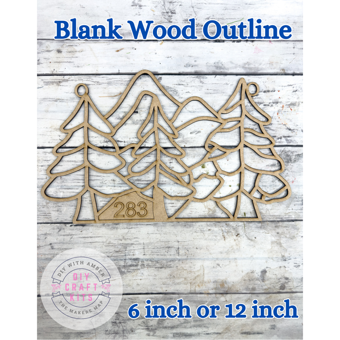 Style 283 Wintery Trees Laser Cut Outline Frame Blank