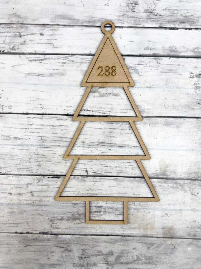 Style 288 Christmas Tree Laser Cut Outline Frame Blank