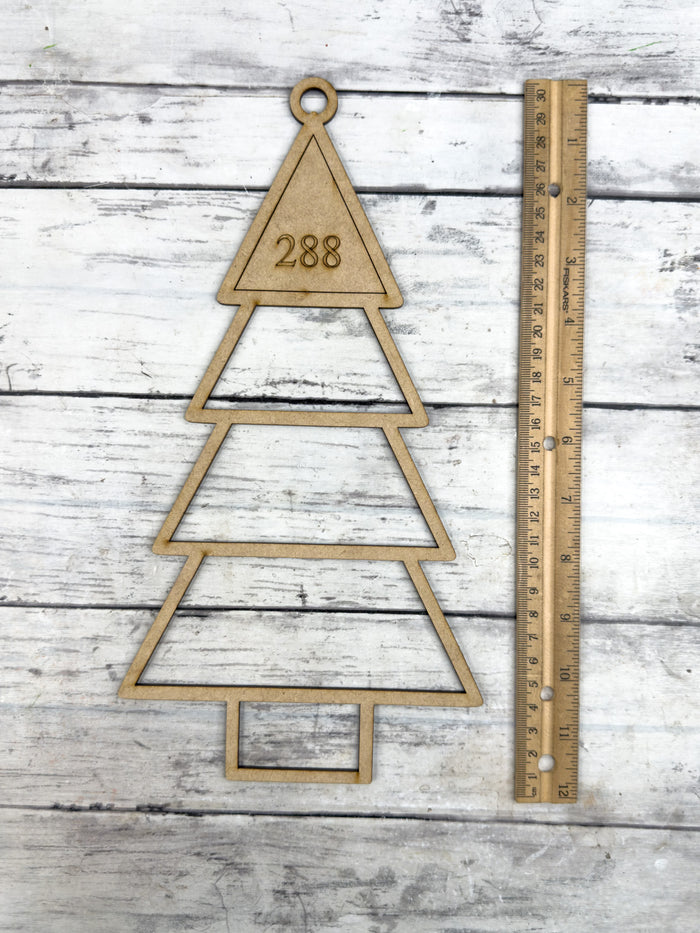 Style 288 Christmas Tree Laser Cut Outline Frame Blank