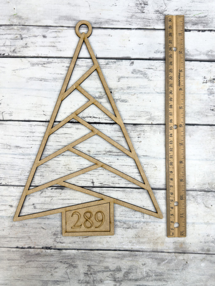 Style 289 Christmas Tree Laser Cut Outline Frame Blank