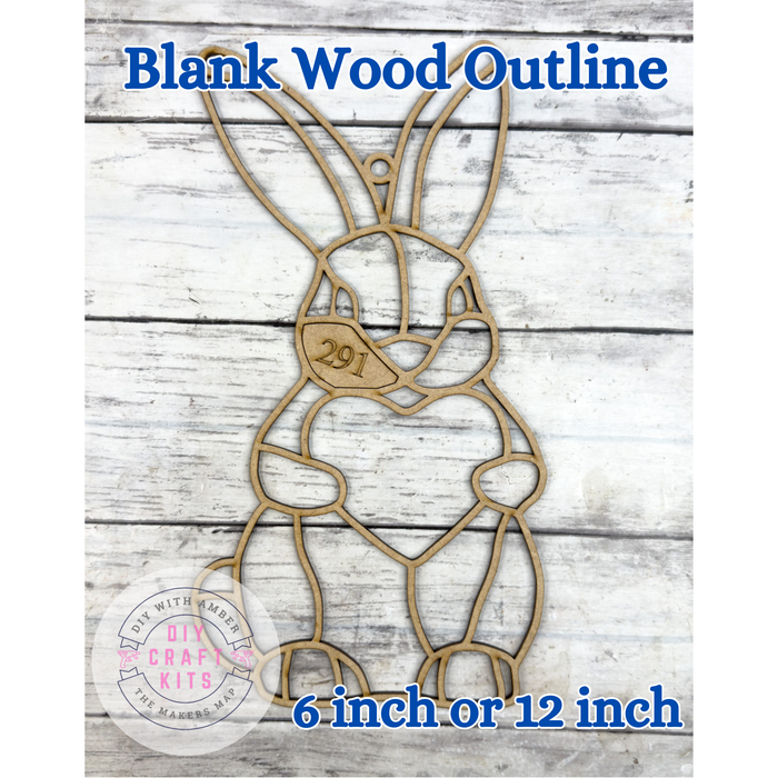 Style 291 Bunny and Heart Laser Cut Outline Frame Blank