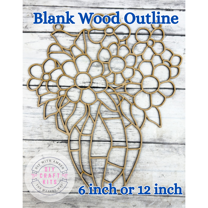 Style 292 Vase and Flowers Laser Cut Outline Frame Blank