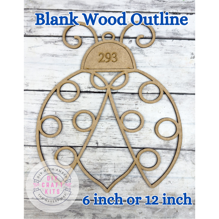 Style 293 Ladybug Laser Cut Outline Frame Blank