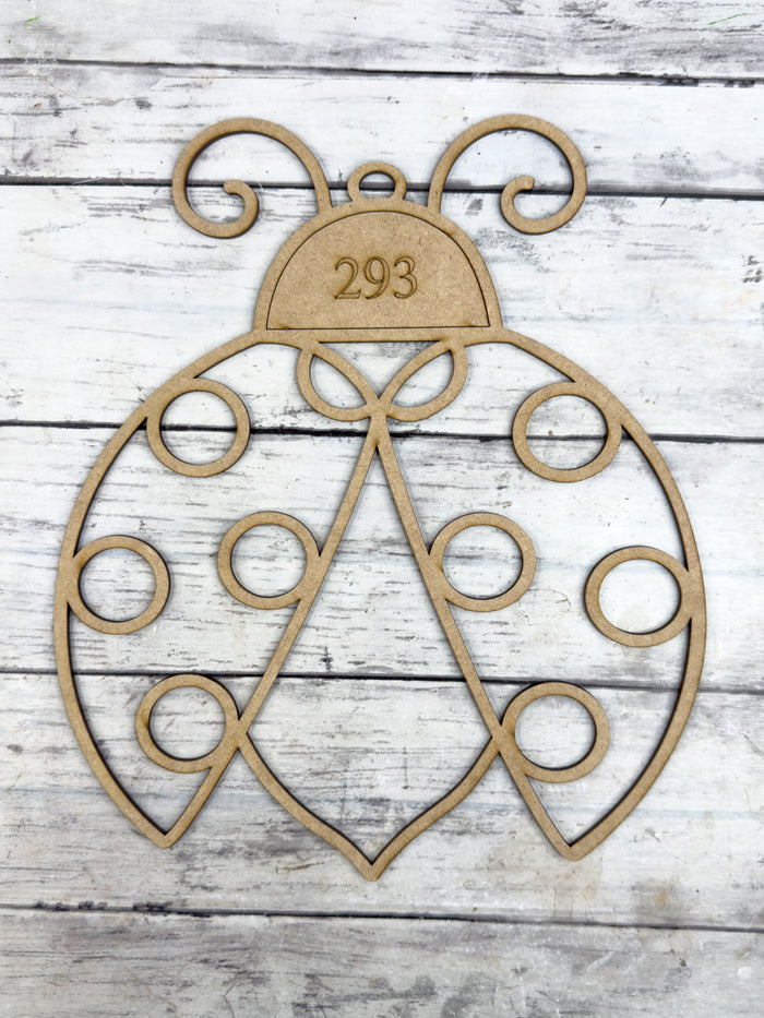 Style 293 Ladybug Laser Cut Outline Frame Blank