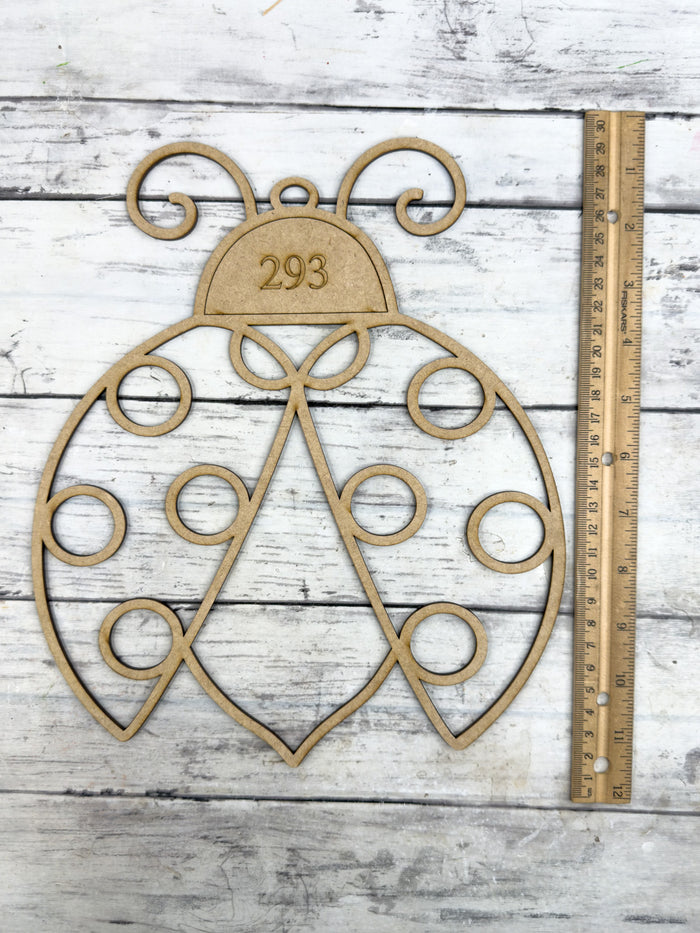 Style 293 Ladybug Laser Cut Outline Frame Blank