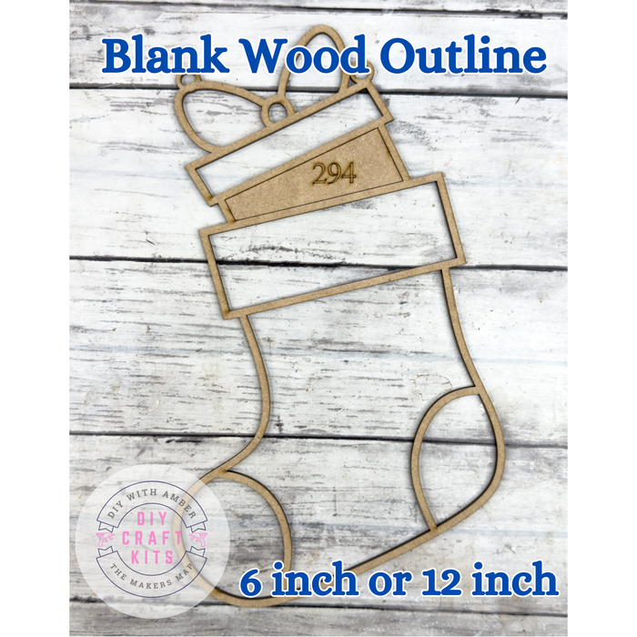 Style 294 Stocking Present Laser Cut Outline Frame Blank