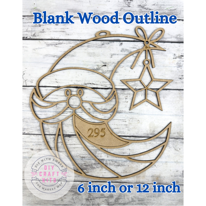 Style 295 Santa Crescent Moon Laser Cut Outline Frame Blank