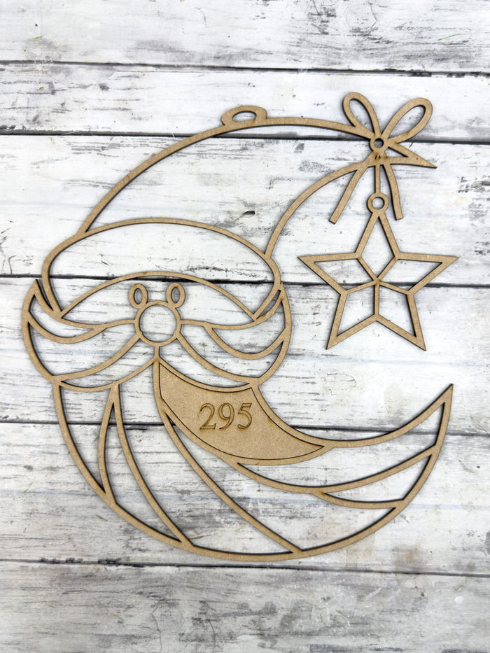 Style 295 Santa Crescent Moon Laser Cut Outline Frame Blank