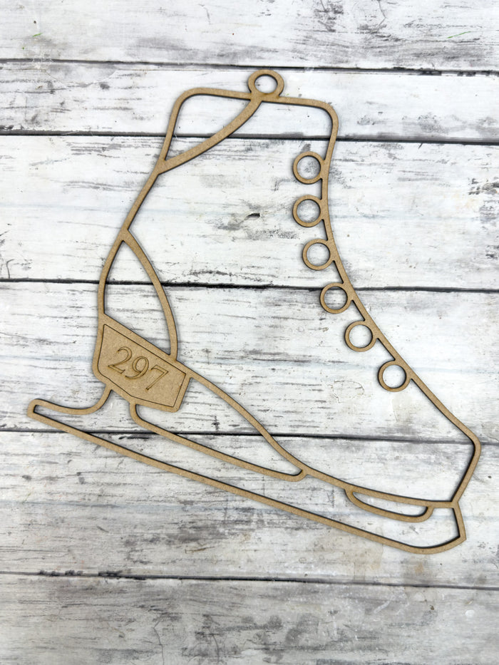 Style 297 Ice Skate Laser Cut Outline Frame Blank
