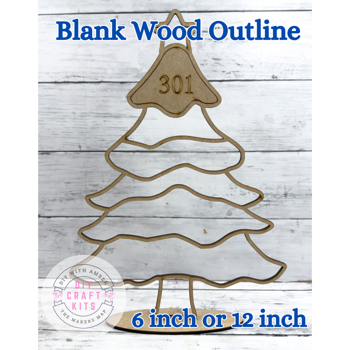 Style 301 Standing Christmas Tree Laser Cut Outline Frame Blank