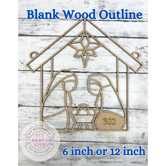 Style 302 Nativity Scene Laser Cut Outline Frame Blank