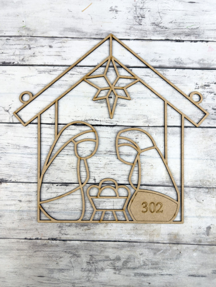 Style 302 Nativity Scene Laser Cut Outline Frame Blank