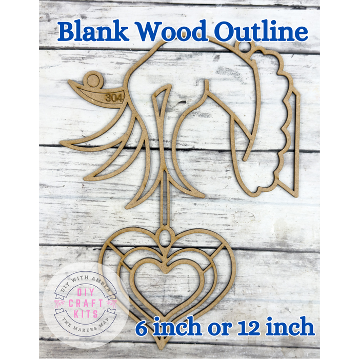 Style 304 Green Guy Heart Laser Cut Outline Frame Blank