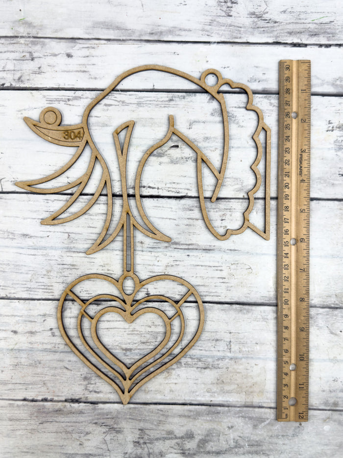 Style 304 Green Guy Heart Laser Cut Outline Frame Blank