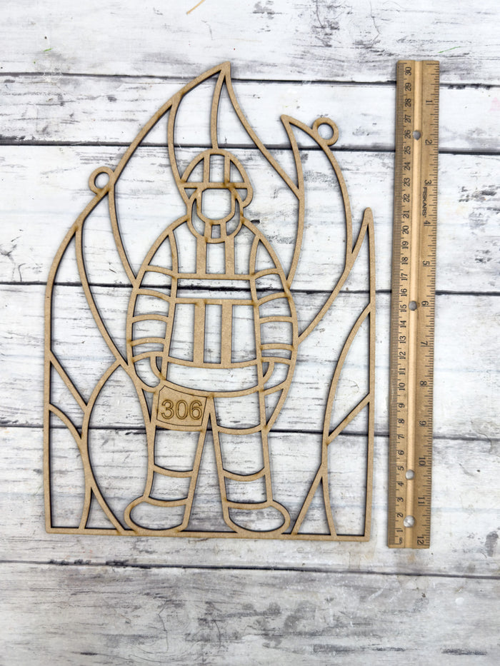 Style 306 Firefighter Laser Cut Outline Frame Blank