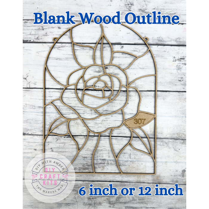 Style 307 Arch Rose Laser Cut Outline Frame Blank