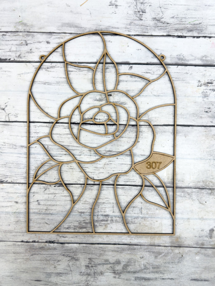 Style 307 Arch Rose Laser Cut Outline Frame Blank