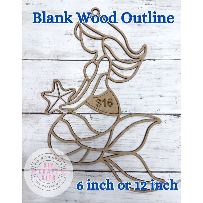 Style 316 Mermaid Laser Cut Outline Frame Blank