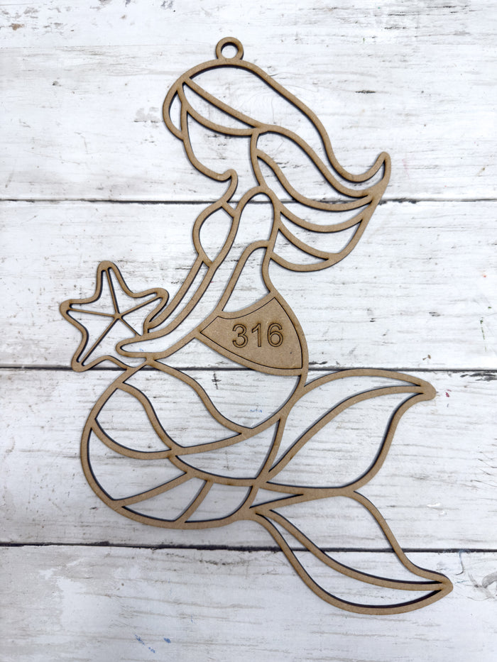 Style 316 Mermaid Laser Cut Outline Frame Blank