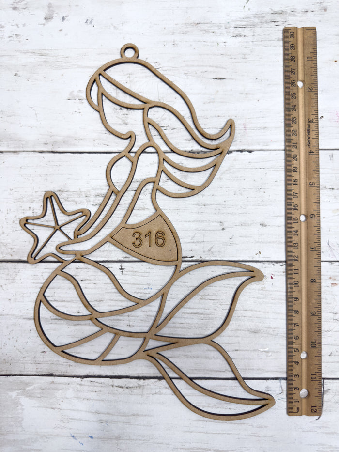 Style 316 Mermaid Laser Cut Outline Frame Blank