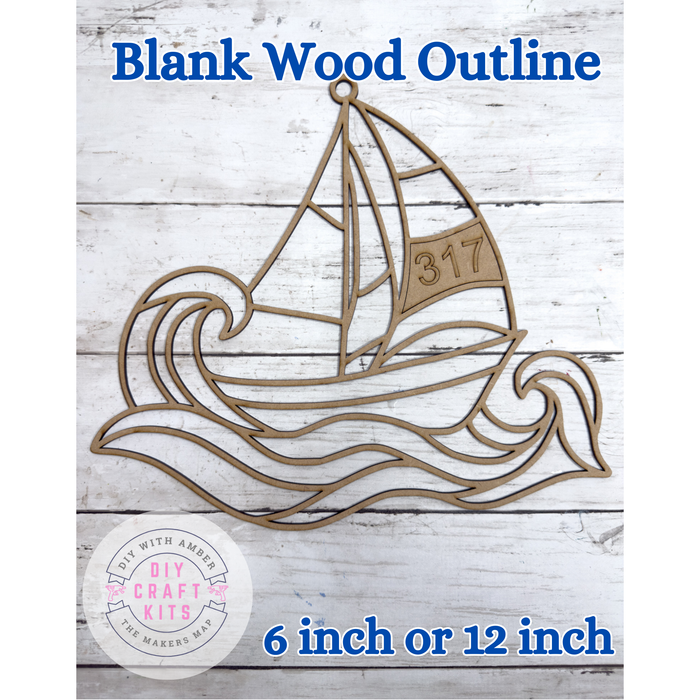 Style 317 Boat Waves Laser Cut Outline Frame Blank