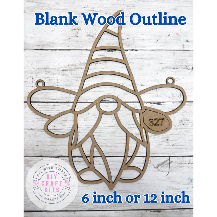 Style 327 Gnome with Wings Laser Cut Outline Frame Blank