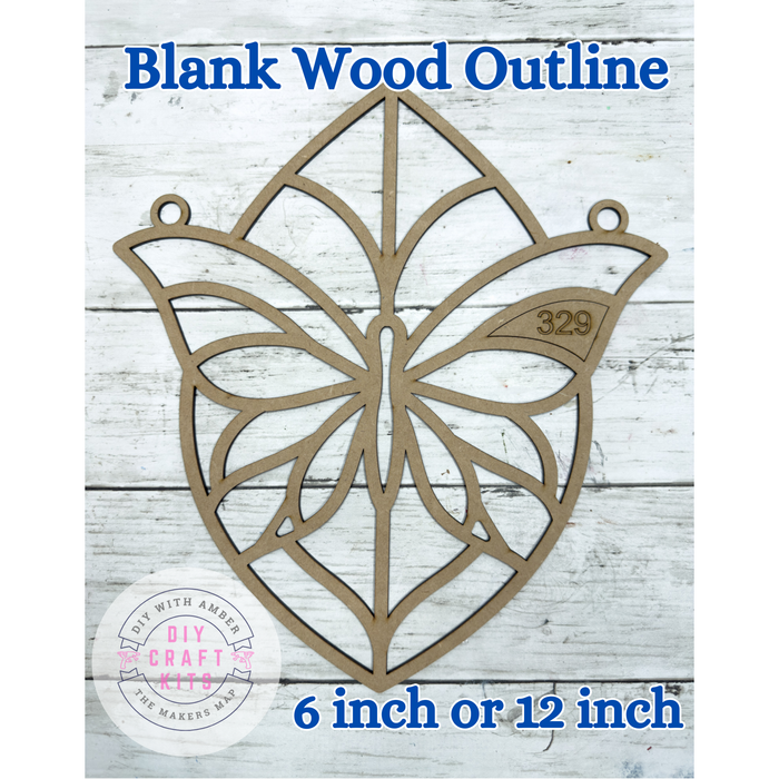 Style 329 Oval Butterfly Laser Cut Outline Frame Blank