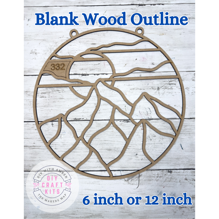Style 332 Round Mountains Laser Cut Outline Frame Blank