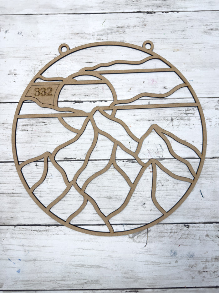 Style 332 Round Mountains Laser Cut Outline Frame Blank