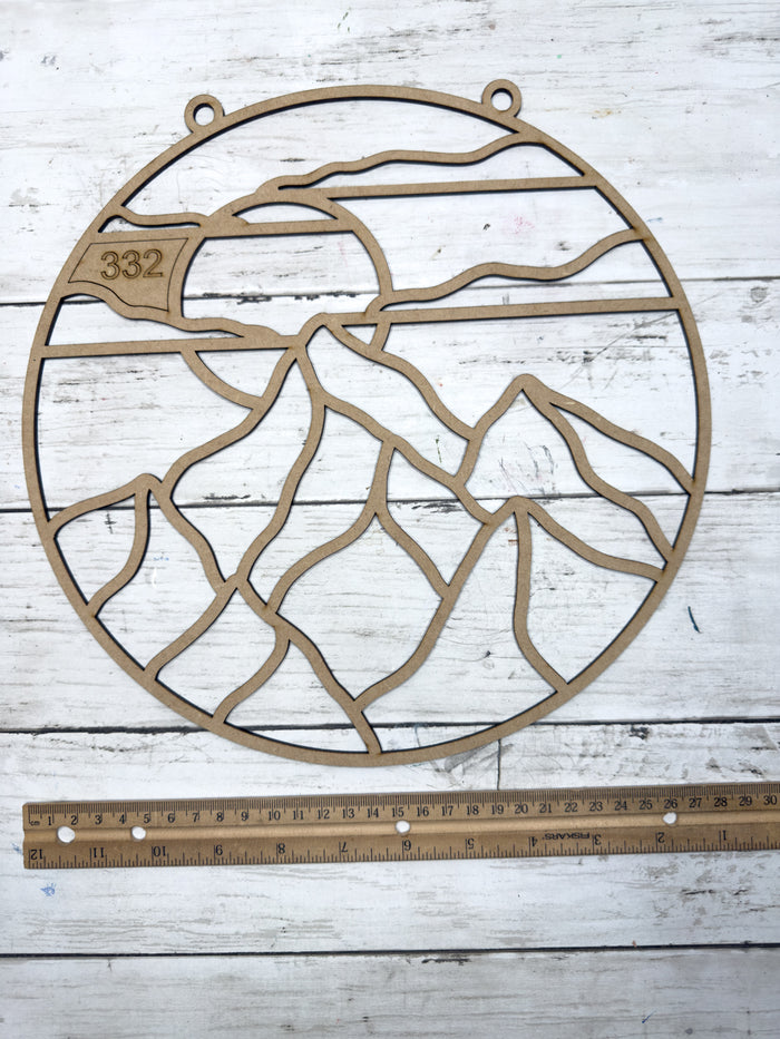 Style 332 Round Mountains Laser Cut Outline Frame Blank