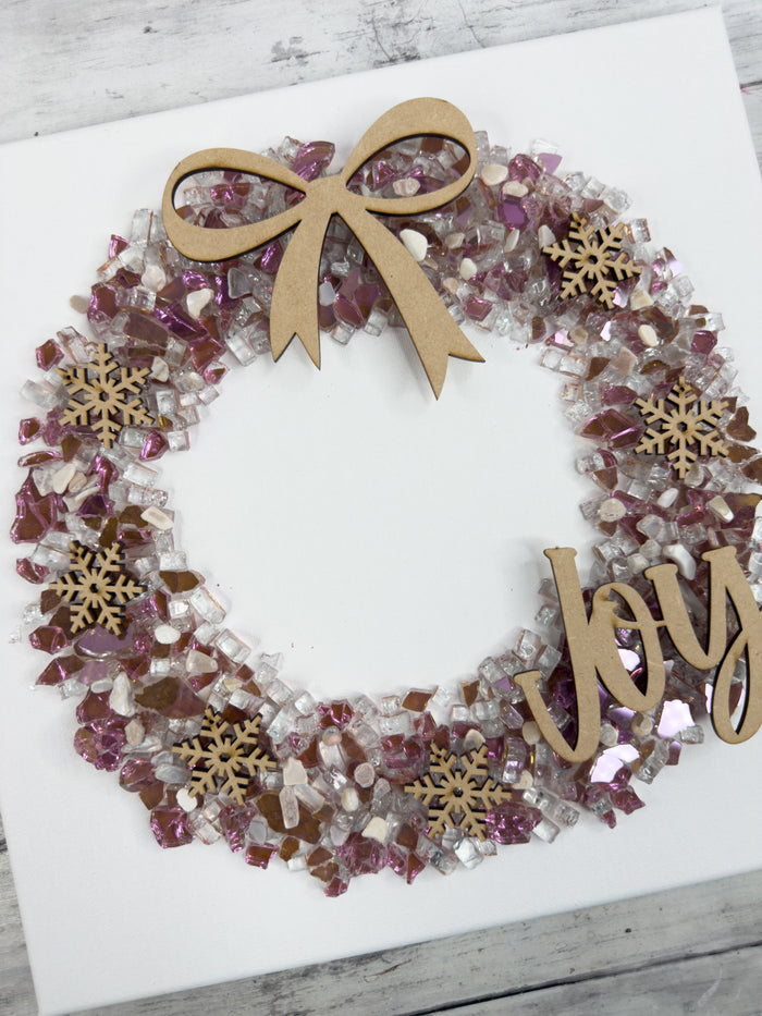 Style A Joy 12x12 Crushed Glass Wreath Canvas Project Kit