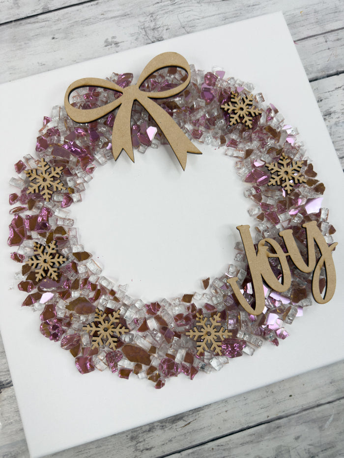 Style A Joy 12x12 Crushed Glass Wreath Canvas Project Kit