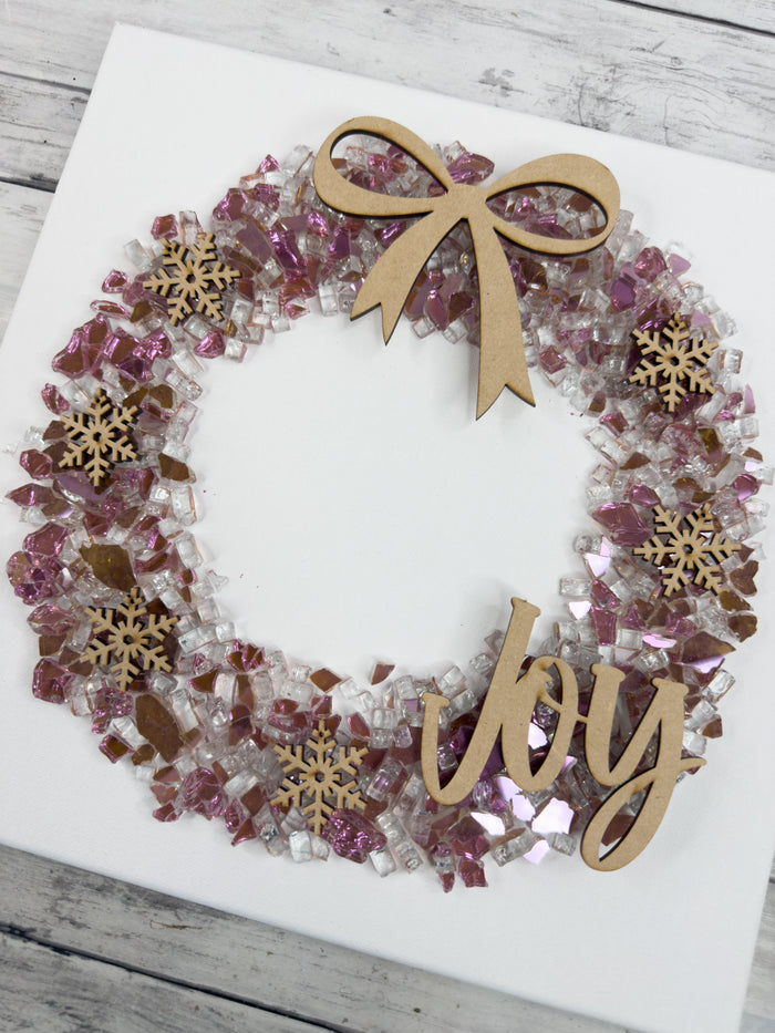 Style A Joy 12x12 Crushed Glass Wreath Canvas Project Kit