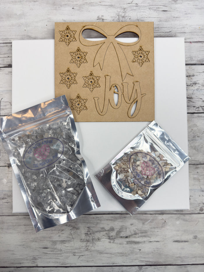 Style A Joy 12x12 Crushed Glass Wreath Canvas Project Kit