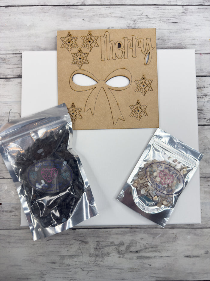 Style C Merry 12x12 Crushed Glass Wreath Canvas Project Kit