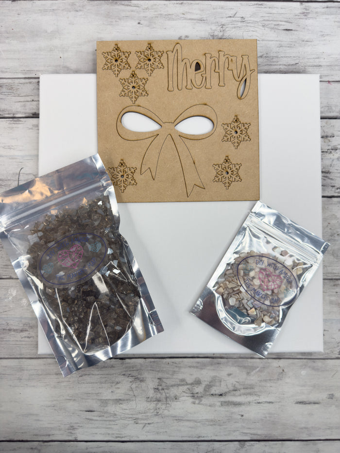 Style C Merry 12x12 Crushed Glass Wreath Canvas Project Kit