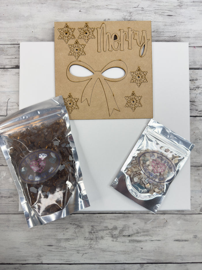 Style C Merry 12x12 Crushed Glass Wreath Canvas Project Kit