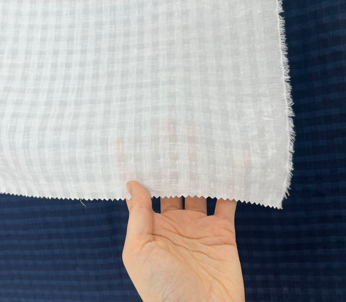 Subtle Seersucker | Linen Cotton Gingham Fabric 8300 8301