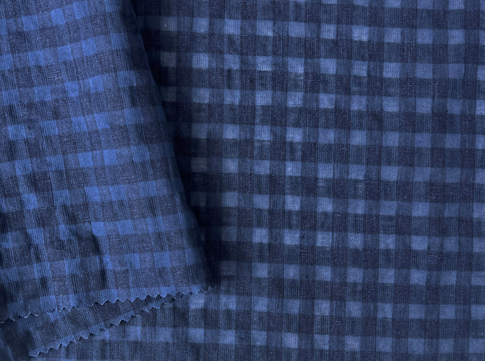 Subtle Seersucker | Linen Cotton Gingham Fabric 8300 8301