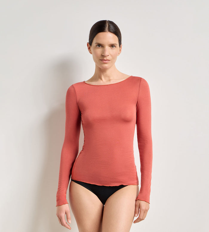 T-shirt col rond cannelle épicée Thermal Light