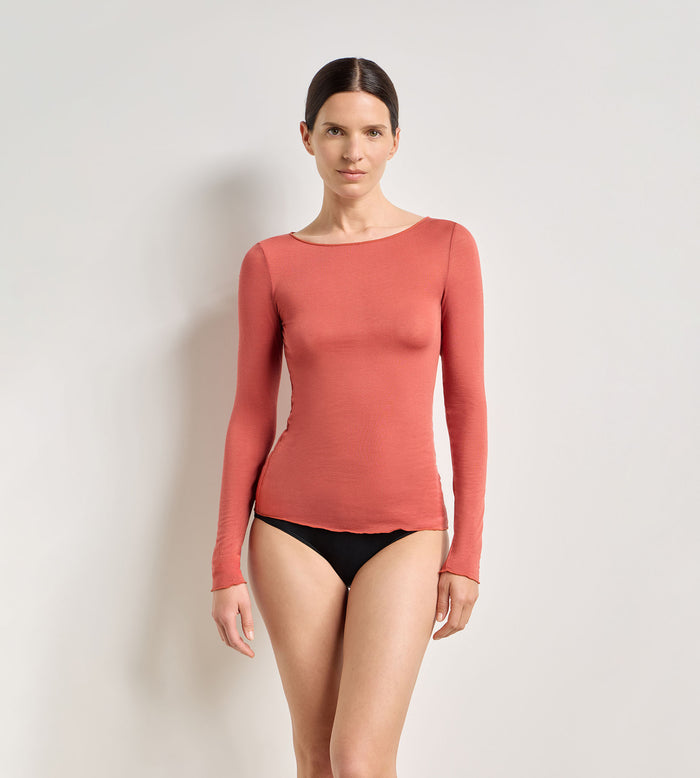 T-shirt col rond cannelle épicée Thermal Light