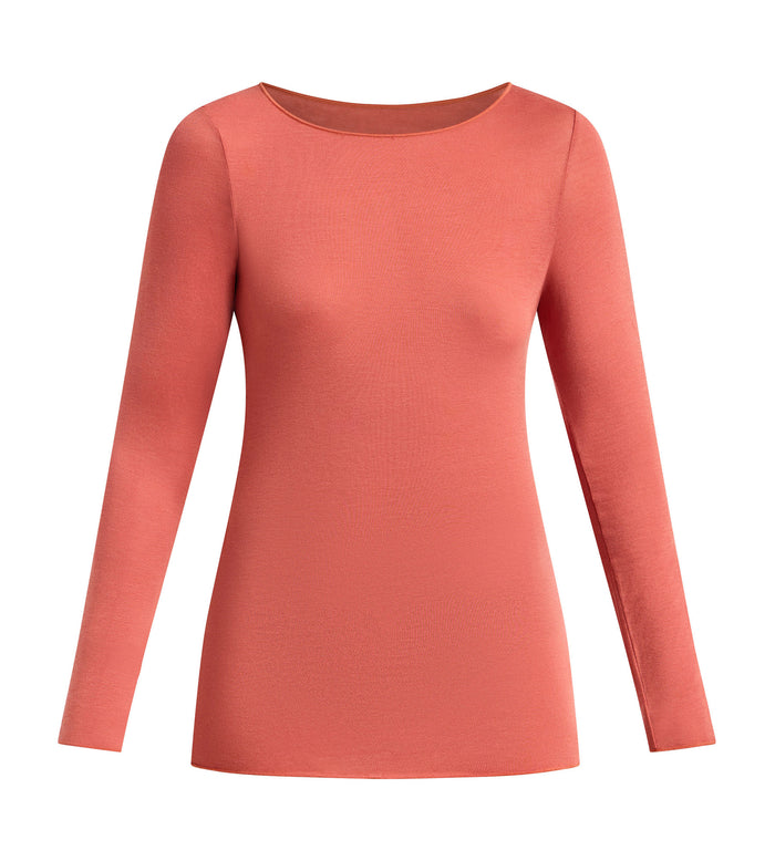 T-shirt col rond cannelle épicée Thermal Light