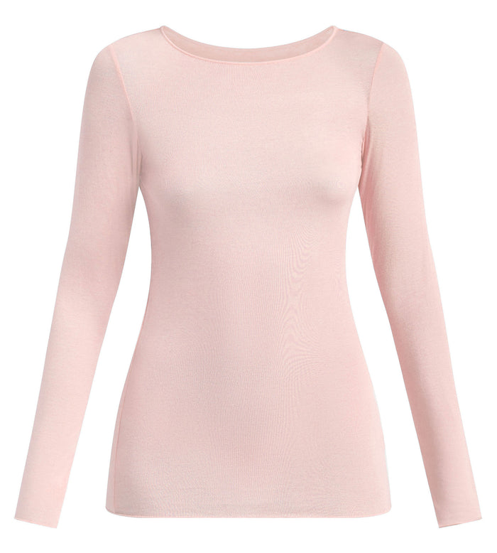 T-shirt col rond rose doux Thermal Light